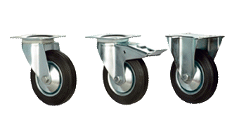 Kumipyörä puristetulla teräskeskiöllä IP 45, Alk.