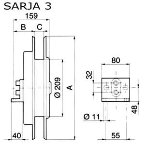 Letkukelat hydrauliikalle sarja 3, Alk.