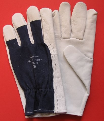 Asentajan työsormikas vuohennahka/kangas, 240 pr/pkt